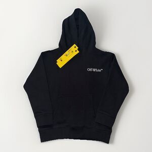 New Off-White Pullover Hoodie Kids Size Small (8) Black White Logo